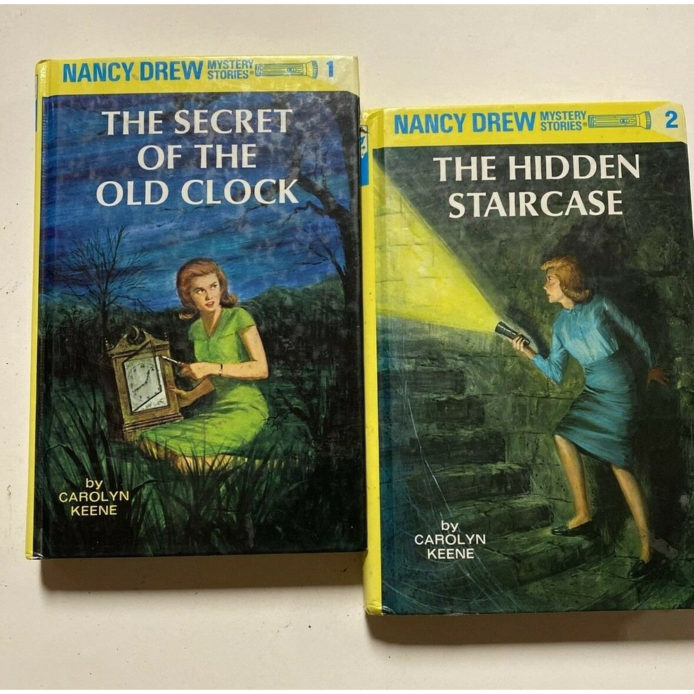 2 Nancy Drew Books 1 & 2 The Secret Of The Old Clock & The Hidden‎ Staircase